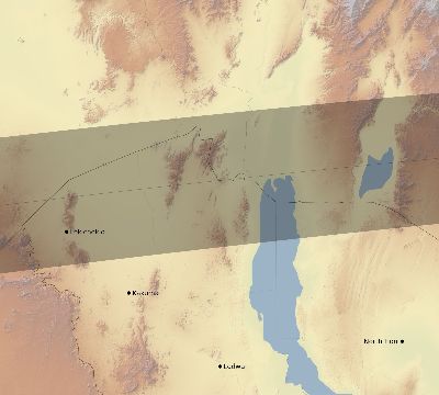 Map of the eclipse path across Kenya on 03/12/2165
