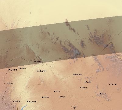 Map of the eclipse path across Uganda on 03/12/2165