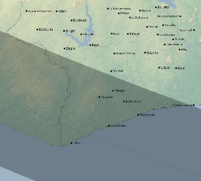 Map of the eclipse path across Côte d'Ivoire (Ivory Coast) on 09/05/2165