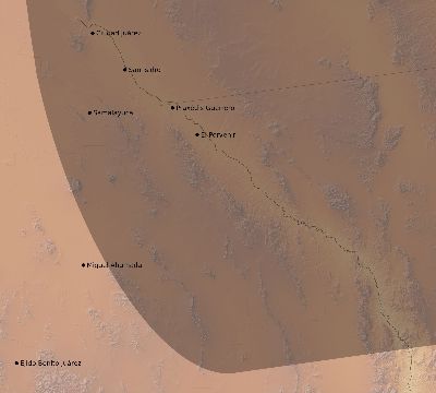 Map of the eclipse path across Mexico on 09/05/2165