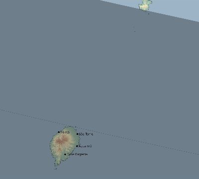 Map of the eclipse path across São Tomé and Príncipe on 09/05/2165
