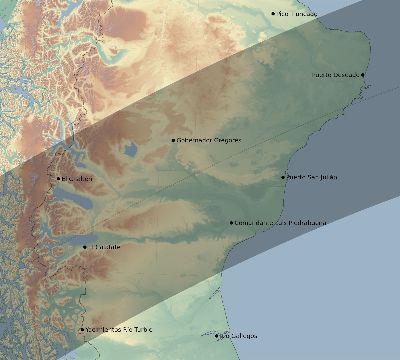 Map of the eclipse path across Argentina on 07/16/2167