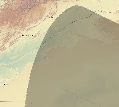 Map of the eclipse path across Morocco on 01/10/2168