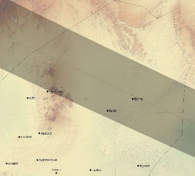 Map of the eclipse path across Niger on 01/10/2168