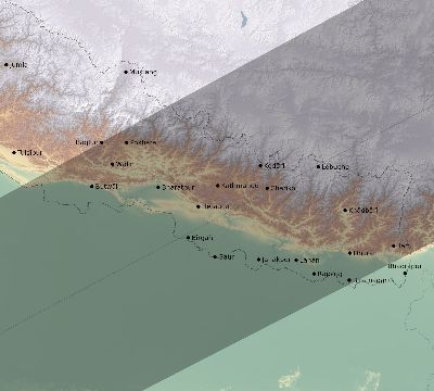 Map of the eclipse path across Nepal on 01/10/2168
