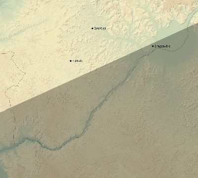 Map of the eclipse path across Republic of the Congo on 07/05/2168