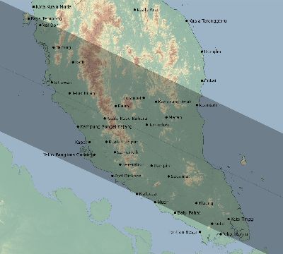 Map of the eclipse path across Malaysia on 07/05/2168