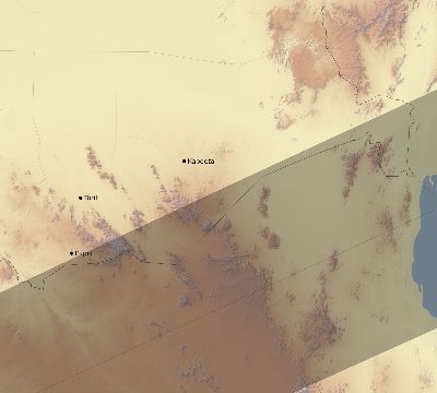 Map of the eclipse path across South Sudan on 07/05/2168