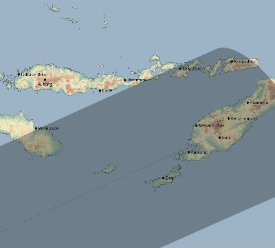 Map of the eclipse path across Indonesia on 12/29/2168