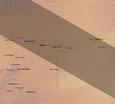 Map of the eclipse path across Namibia on 12/29/2168