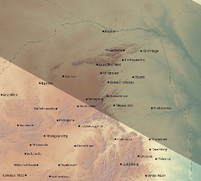 Map of the eclipse path across South Africa on 12/29/2168