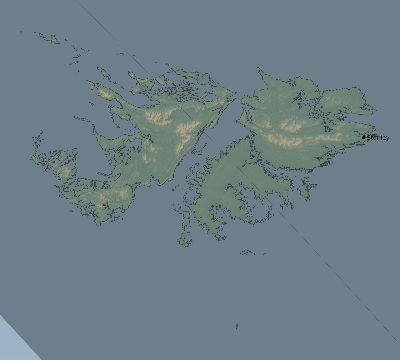 Map of the eclipse path across Falkland Islands on 12/18/2169
