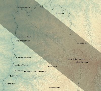 Map of the eclipse path across Argentina on 10/17/2172