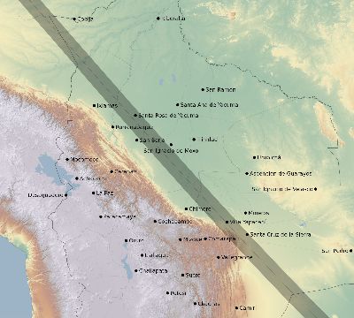 Map of the eclipse path across Bolivia on 10/17/2172