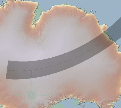 Map of the eclipse path across Antarctica on 10/07/2173