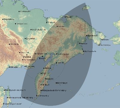 Map of the eclipse path across Russia on 01/29/2177