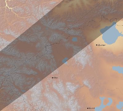 Map of the eclipse path across Mongolia on 06/16/2178