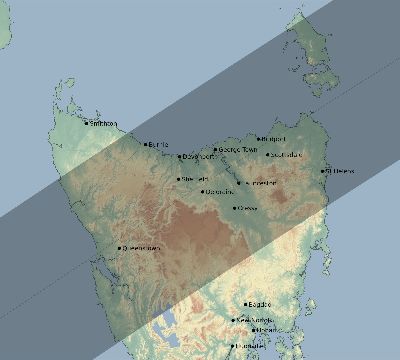 Map of the eclipse path across Australia on 12/09/2178