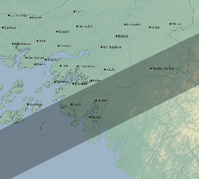 Map of the eclipse path across Guinea-Bissau on 06/05/2179