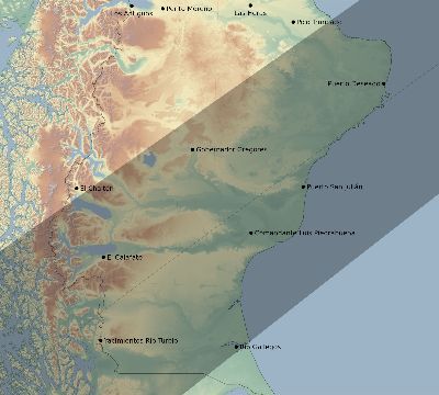 Map of the eclipse path across Argentina on 05/24/2180