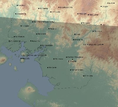Map of the eclipse path across Honduras on 01/20/2186
