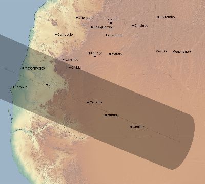 Map of the eclipse path across Angola on 07/16/2186
