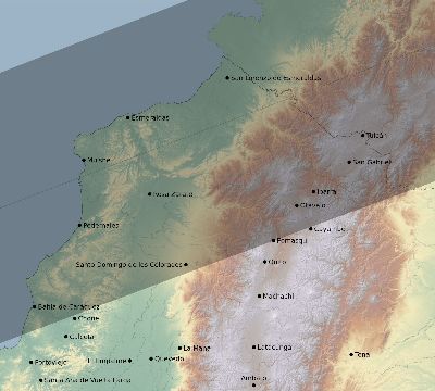 Map of the eclipse path across Ecuador on 07/16/2186