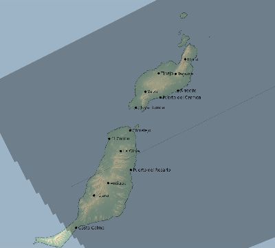 Map of the eclipse path across Spain on 07/06/2187