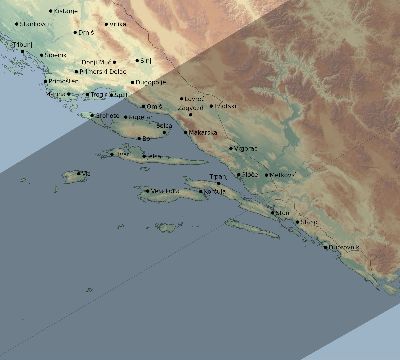 Map of the eclipse path across Croatia on 07/06/2187