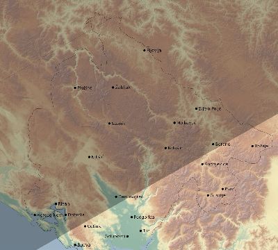 Map of the eclipse path across Montenegro on 07/06/2187