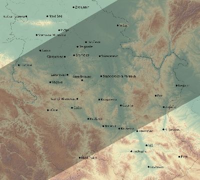 Map of the eclipse path across Serbia on 07/06/2187