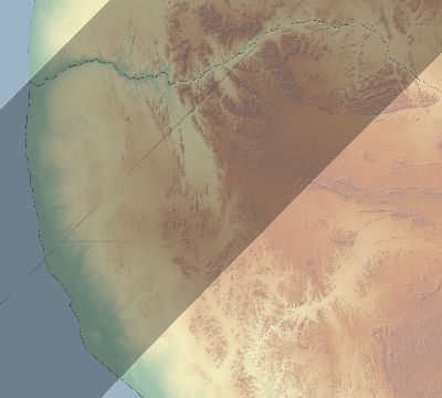 Map of the eclipse path across Namibia on 03/03/2193