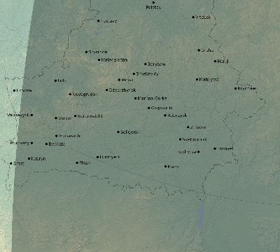 Map of the eclipse path across Belarus on 02/10/2195