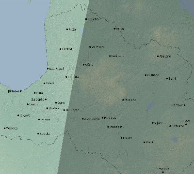 Map of the eclipse path across Latvia on 02/10/2195