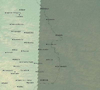 Map of the eclipse path across Poland on 02/10/2195