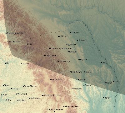 Map of the eclipse path across Romania on 02/10/2195