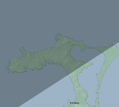 Map of the eclipse path across New Zealand on 06/04/2198