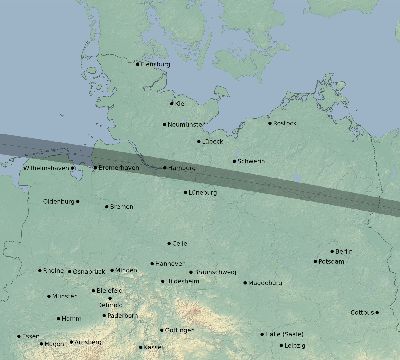Map of the eclipse path across Germany on 04/14/2200