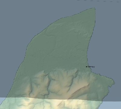 Map of the eclipse path across Isle of Man on 04/14/2200