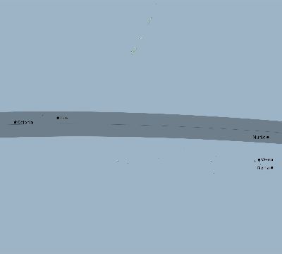 Map of the eclipse path across Micronesia on 04/04/2201