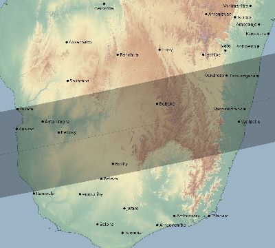 Map of the eclipse path across Madagascar on 04/04/2201