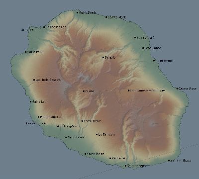 Map of the eclipse path across Réunion on 04/04/2201