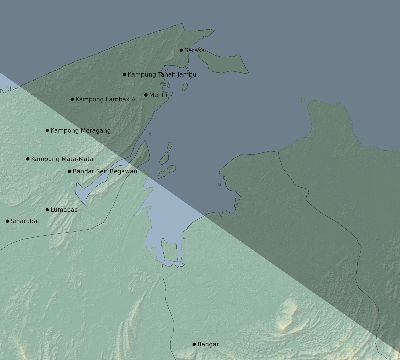 Map of the eclipse path across Brunei on 09/28/2201
