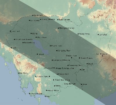 Map of the eclipse path across Cambodia on 09/28/2201
