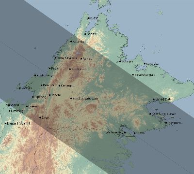 Map of the eclipse path across Malaysia on 09/28/2201