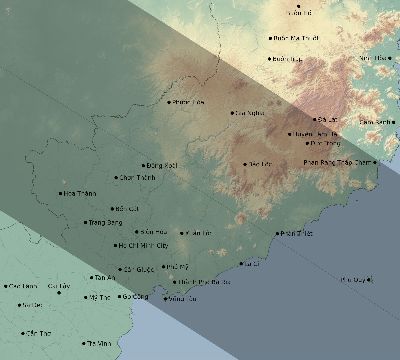 Map of the eclipse path across Vietnam on 09/28/2201