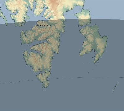 Map of the eclipse path across Svalbard and Jan Mayen on 09/17/2202