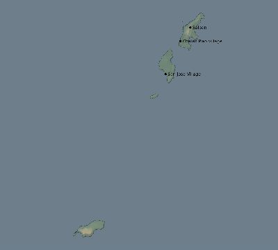 Map of the eclipse path across Northern Mariana Islands on 02/02/2204