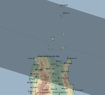 Map of the eclipse path across Philippines on 02/02/2204