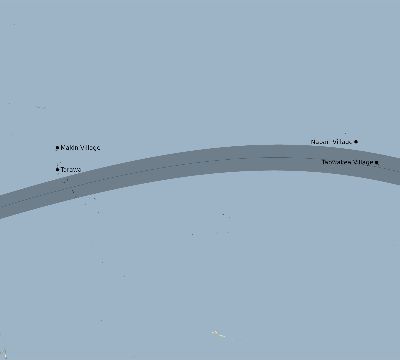 Map of the eclipse path across Kiribati on 07/27/2204